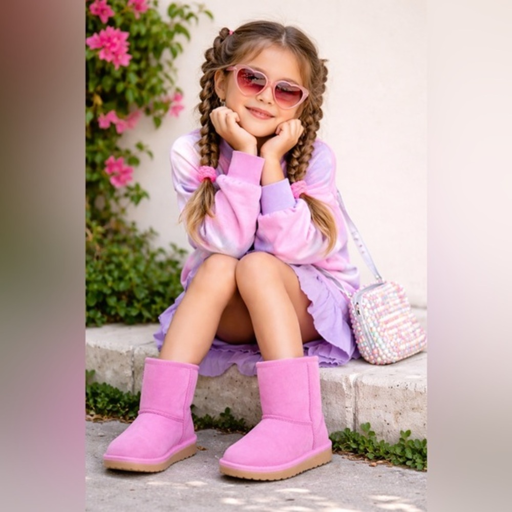UGG Classic II Boots Kids Size 8 | Pink Suede | Toddler Girls | New In Box